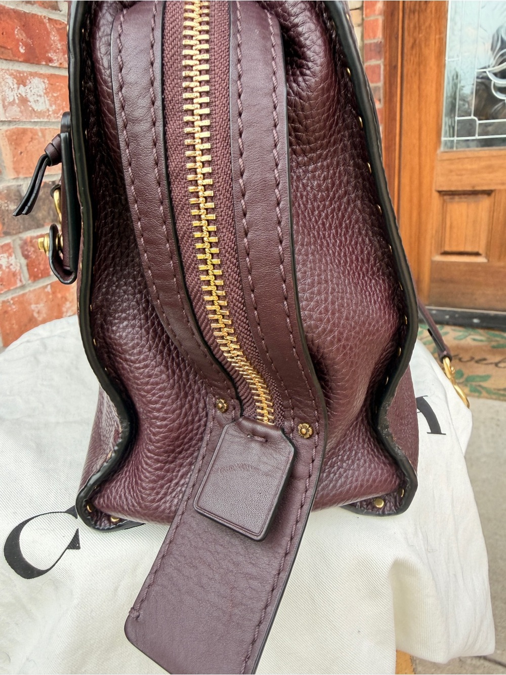 Coach 1941 Rogue with Tea Rose Rivets Oxblood Leather - Style #30456 - Picture 5 of 15
